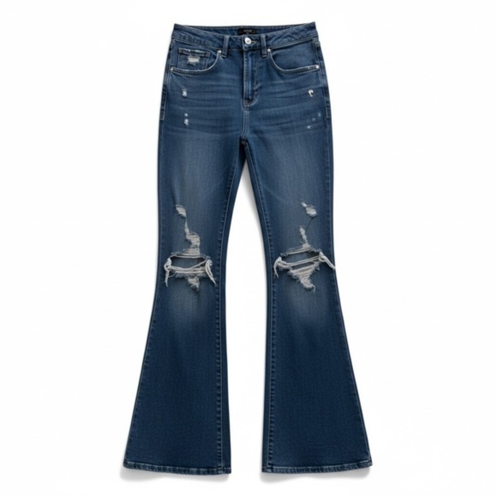 AFRM High Rise Distressed Flare Jeans